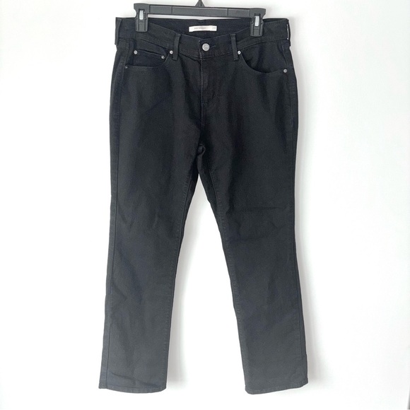 Levi’s Women’s 505 Straight Leg Jeans Black Denim Size 29 Capsule Wardrobe Basic - Picture 1 of 10